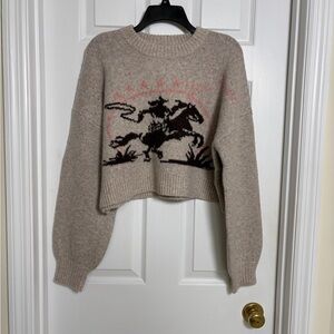 Windsor Beige Sweater with Horse Design